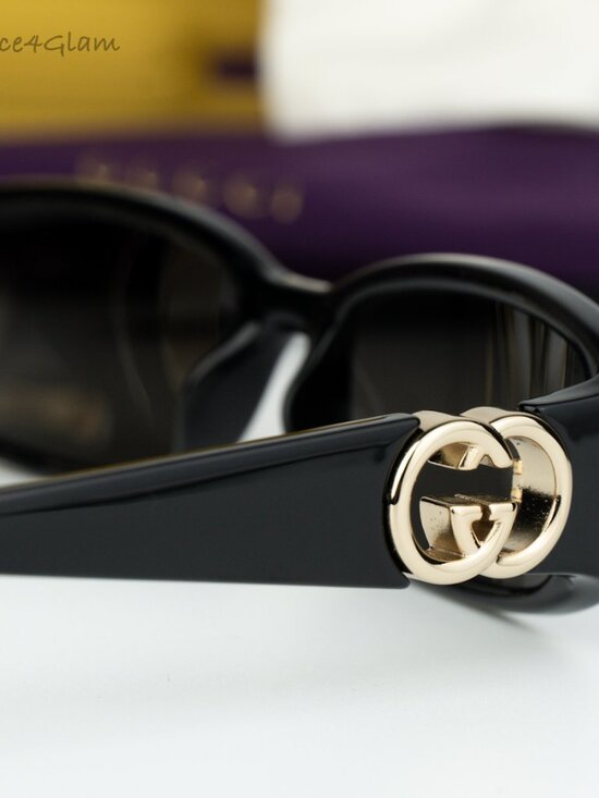 Gucci Women Sunglasses Black Grey Rectangle GG1661S 001 BRAND NEW